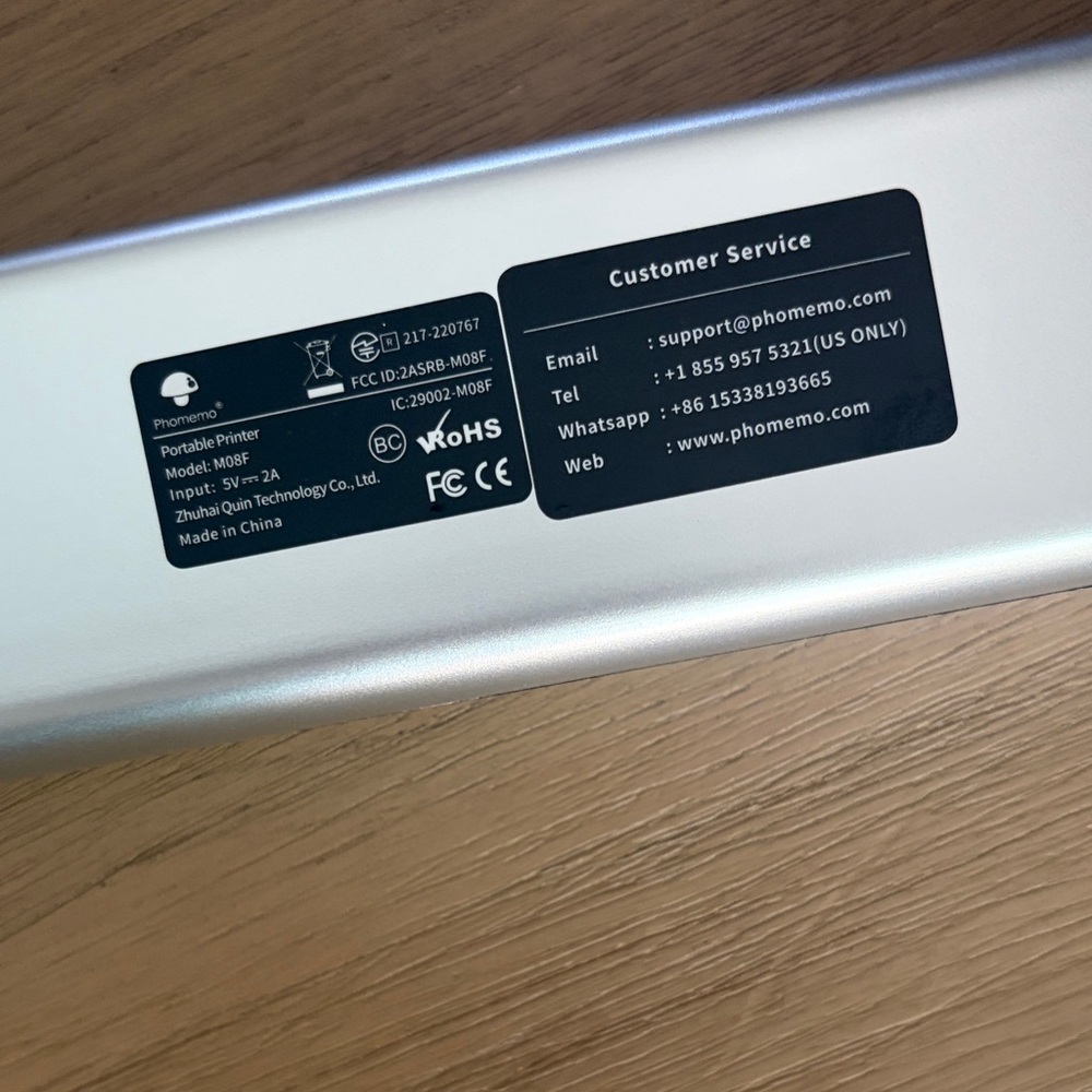 Phomemo Silver Portable Printer M08F - Picture 4 of 6
